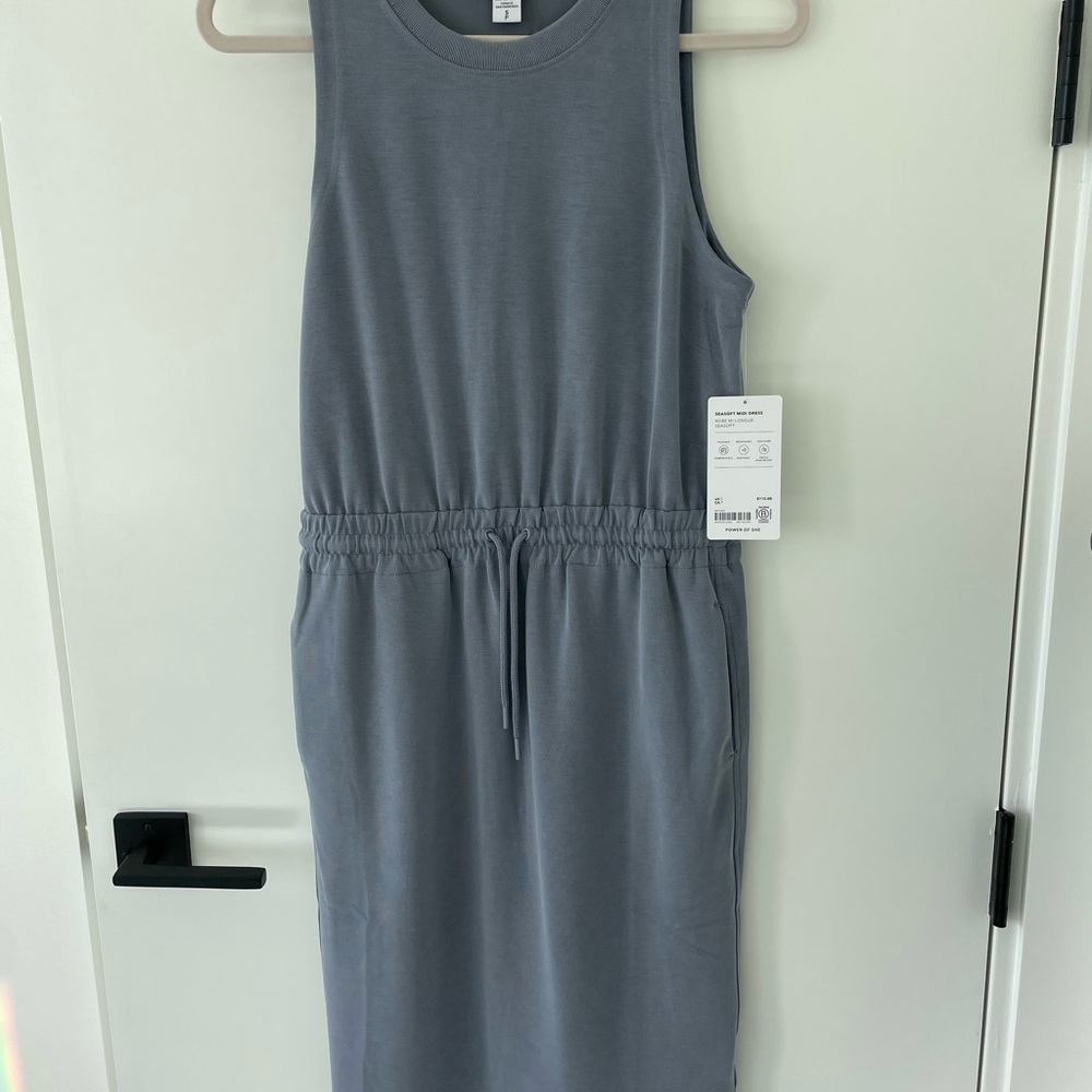 Athleta Seasoft Midi Dress Coastline Blue